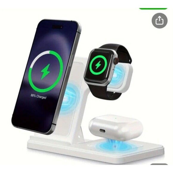 3-in-1 Wireless Charger Compatible Mobile phone Apple iWatch Bluetooth - Picture 5 of 7